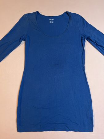 Esmara Langarmshirt Kleid Gr. M blau bequem Baumwolle
