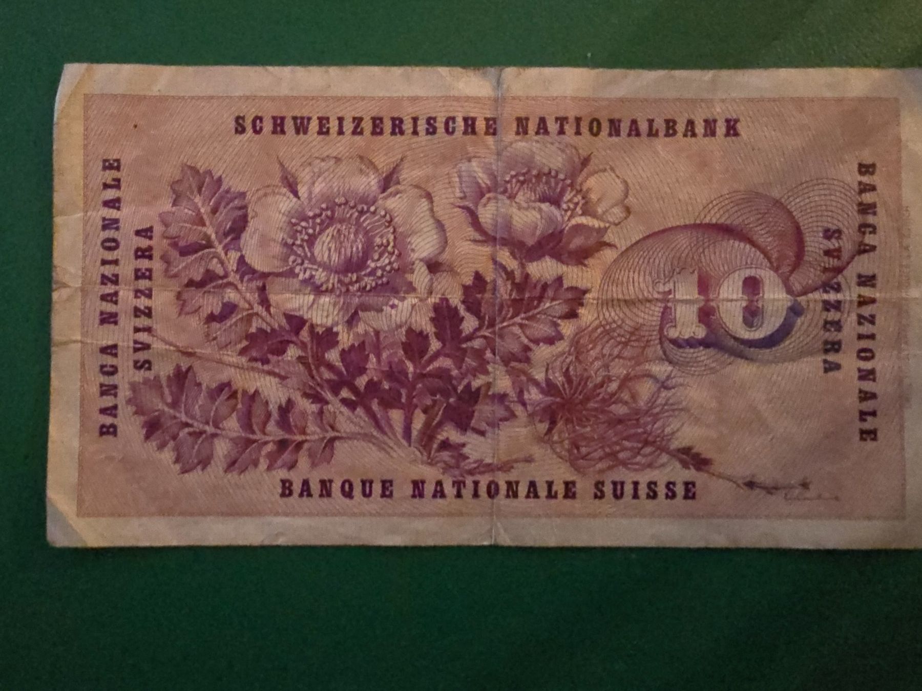 Banconote: Alte  Schweizer 10 Franken Noten 1955 – Usato da Untersiggenthal venduto da Ninja88 1
