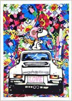 Death NYC Ltd Ed Pop Art Druck " Havana Club Snoopy Porsche