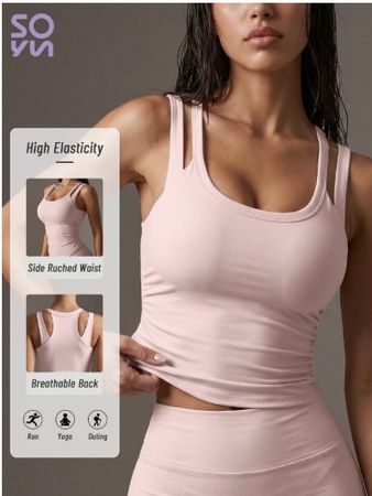 NEUES Sport Top Rosa mit integriertem BH Gr. S/M - 226471