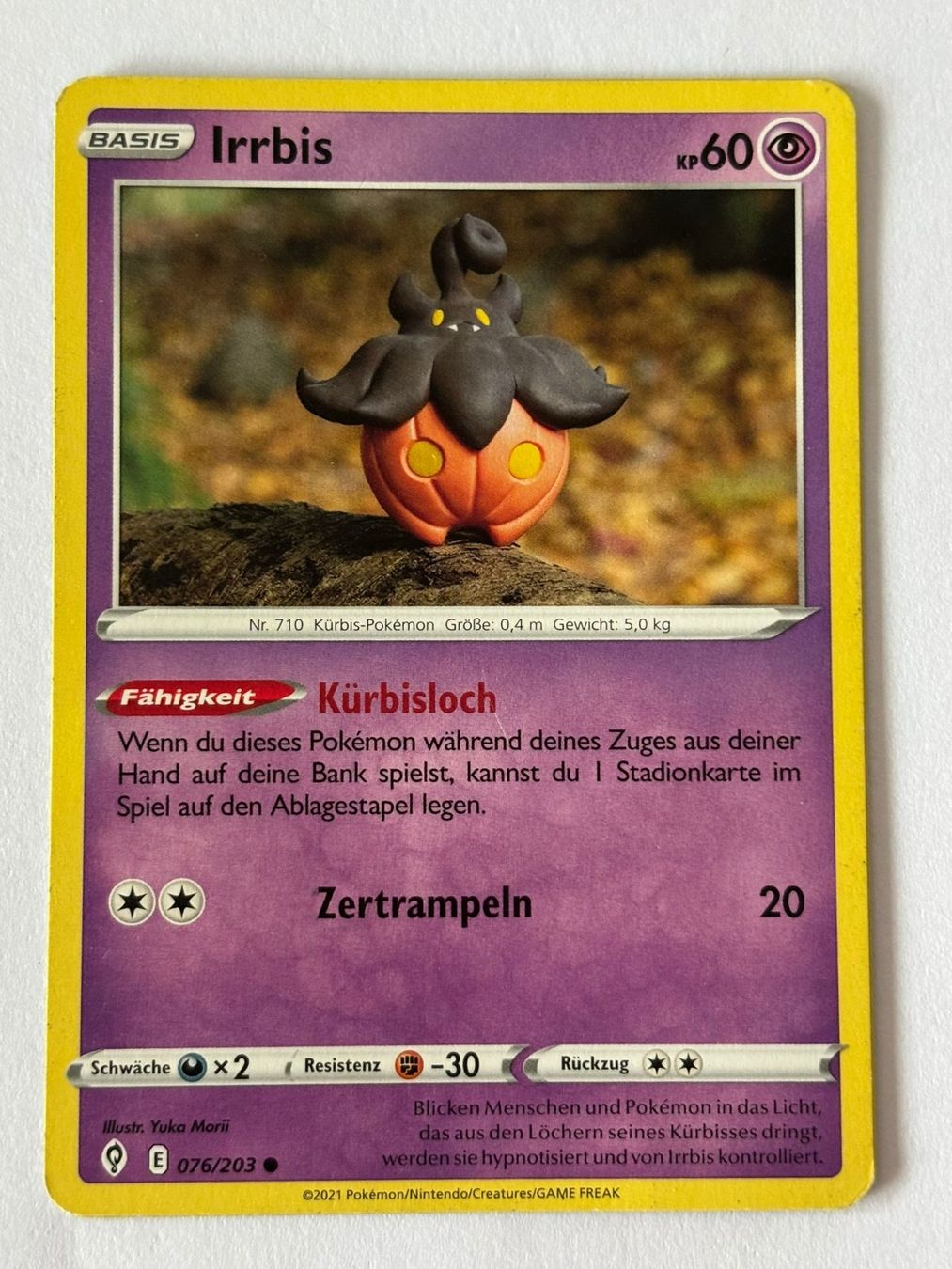 Pokémon Sammelbilder & Trading cards: Pokemon-Karte Irrbis 076/203 – Gebraucht aus Herisau von Seyashop1