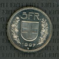 CHF___5.00 1997 stgl * nigelnagelneu! 5 Franken