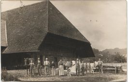 LANDWIRTSCHAFT/BAUERNFAMILIE 1910 mit Pferd+Kuh BE?