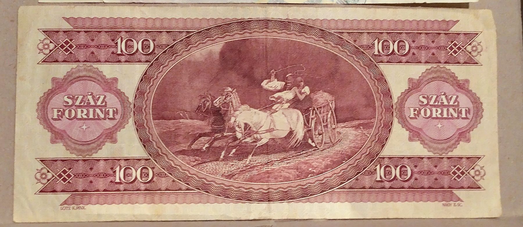 Banknoten: Ungarische 100 Forint Banknote von 1968 – Gebraucht aus Steinhausen von MuRaTo 1