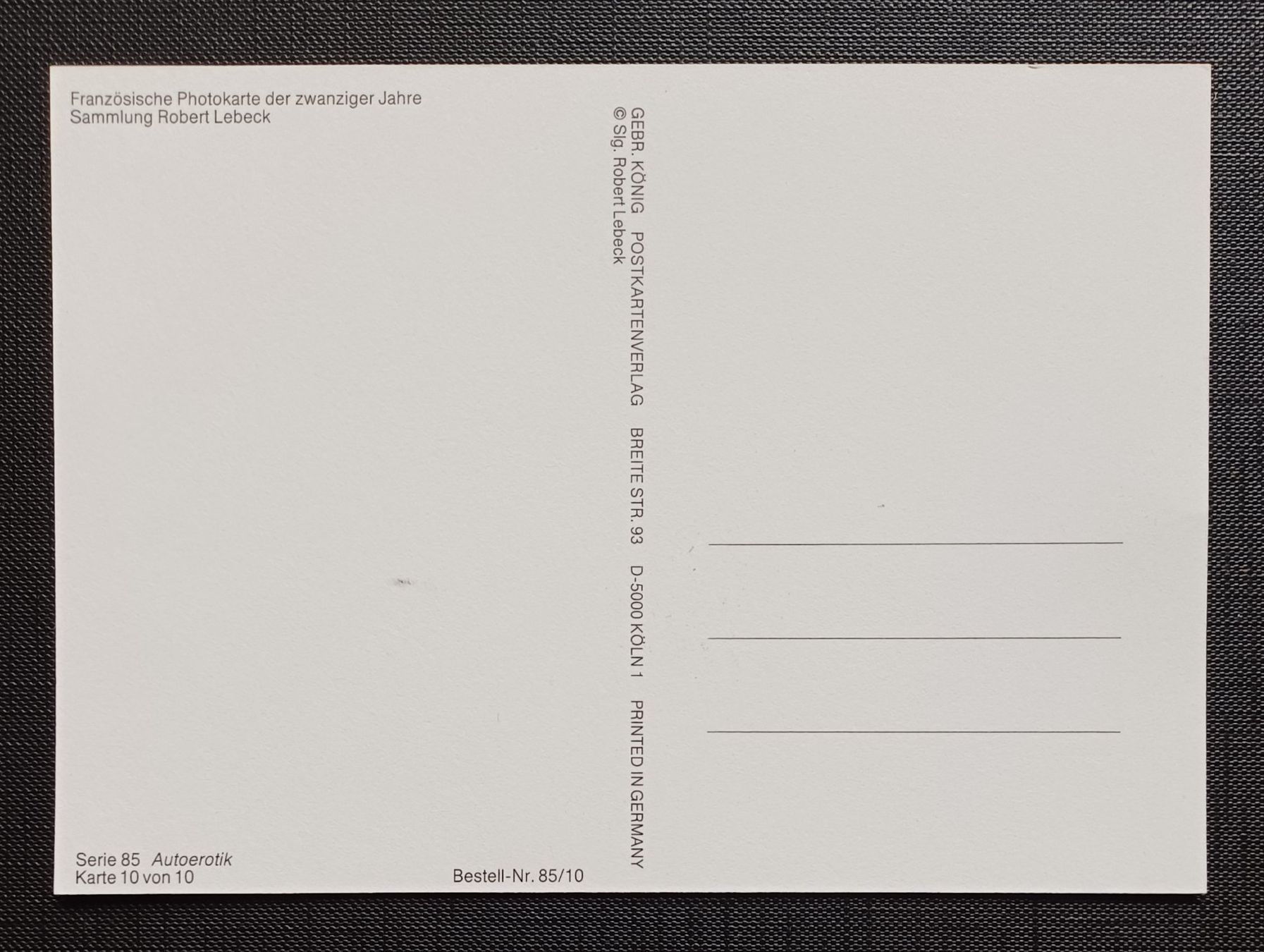 Cartoline postali: AK Erotik ,,SPANNER,, Repro Erotika – Usato da Brittnau venduto da simionius 1