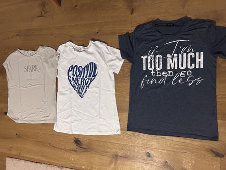 Damen T-Shirts 3er Set mit Prints diverse Grössen neu