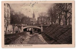 Basel, Partie an der Birsig u. Elisabethenkirche, gel. 1915