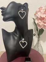 Funkelnde Strass Herz Ohrringe