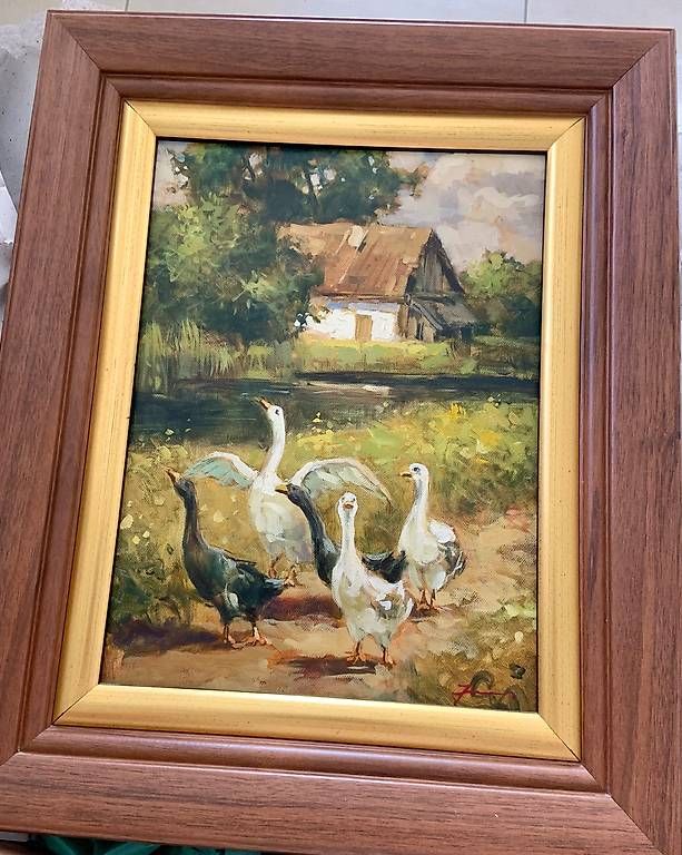 Tableaux: Ölgemälde Gänse Gans Parada Bauernhof – D'occasion à Lenzburg par nascar-babe