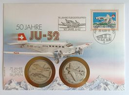 Numisbrief 50 Jahre JU-52 / 75 Jahre Fliegertruppen Silber