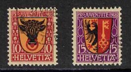 Pro Juventute Serie 1918, J10 - J11 ʘ