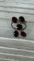Fingerring Ring Silber mit 5 Granaten