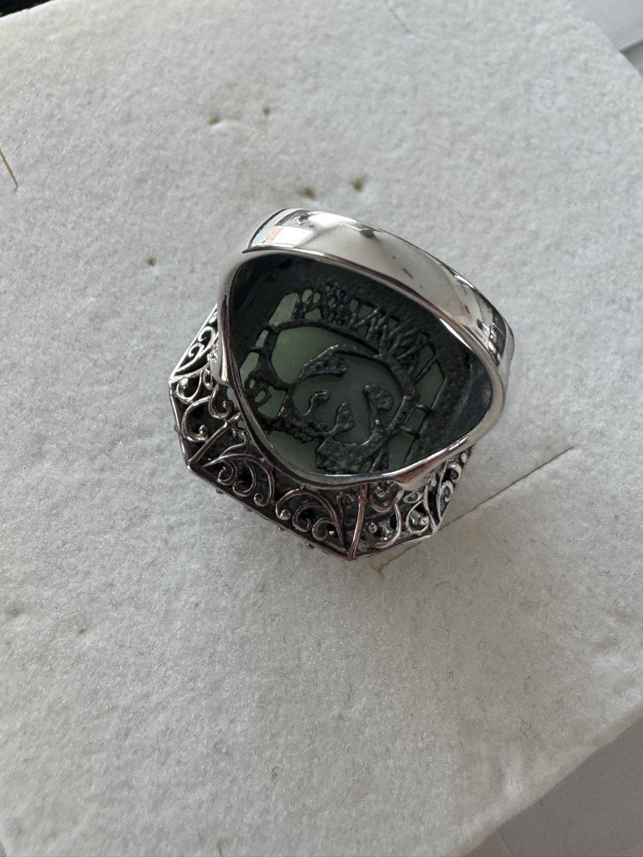 Anelli: Wunderschöner silbriger Jade/onyx Damenring – Nuovo (secondo la descrizione) da Bellikon venduto da tomsawyer_75 4