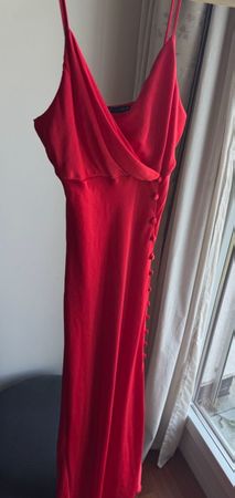 Zara Silky rotes Kleid Gr. S