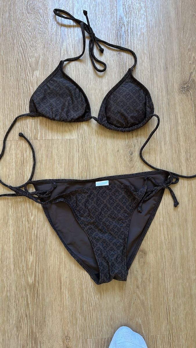 Costumi da bagno & Bikini: Bikini Set braun gemustert mit Bändeln Grösse S – Usato da Winterthur venduto da nic_r7kj