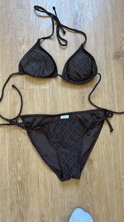 Bikini Set braun gemustert mit Bändeln Grösse S