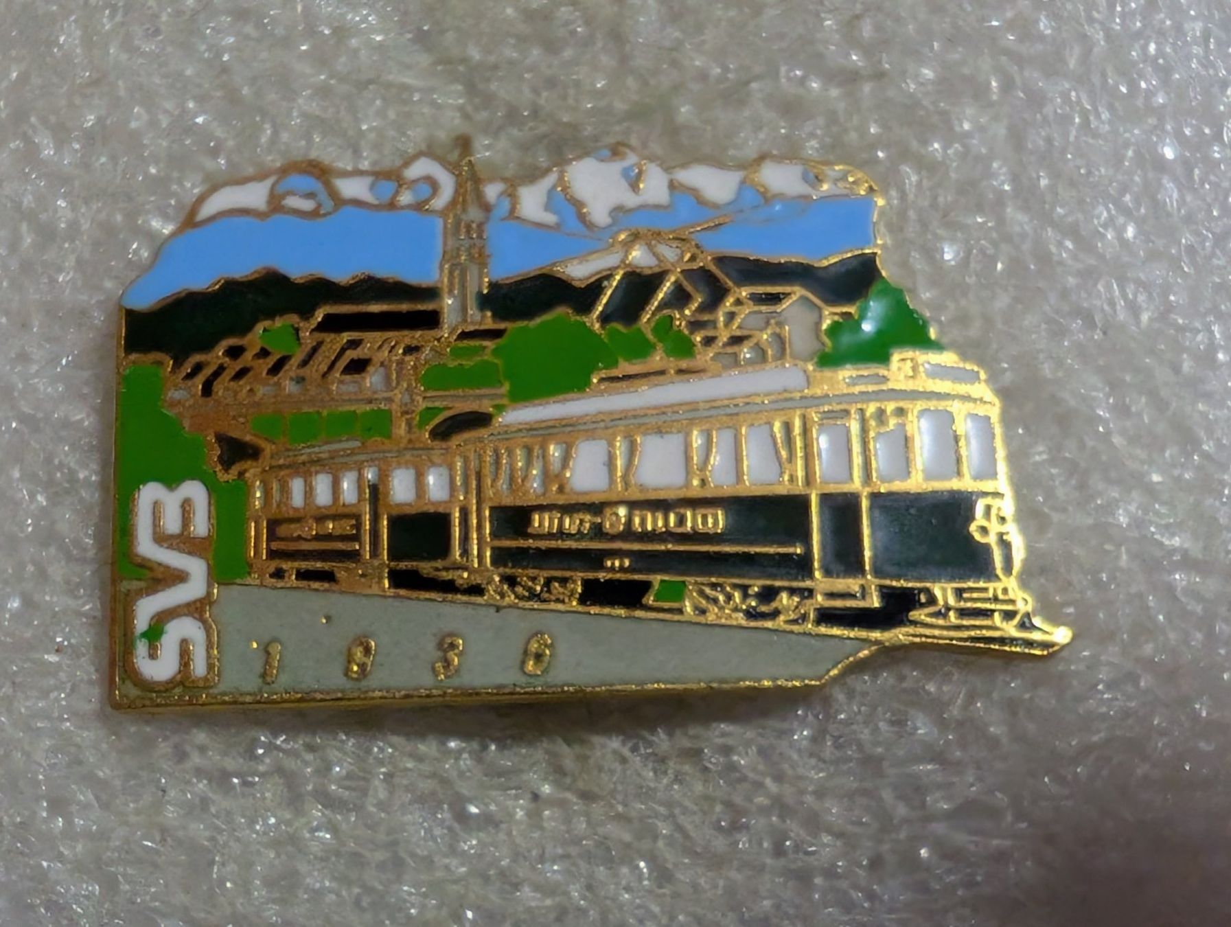 Placchette & Badge: Ansteckpin 159: SVB Tram Eisenbahn – Usato da Oppligen venduto da Pin-Fall-Shop