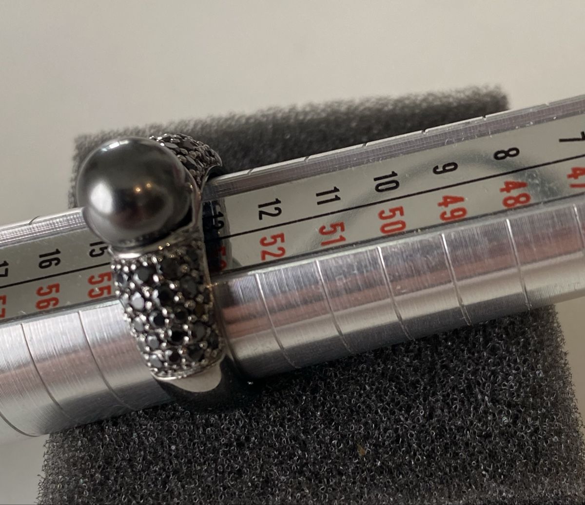 Anelli: Silber Ring  Grösse 53/54 mit schwarzen Steinen + Perle  – Nuovo (secondo la descrizione) da Engelburg venduto da Lallylala 5