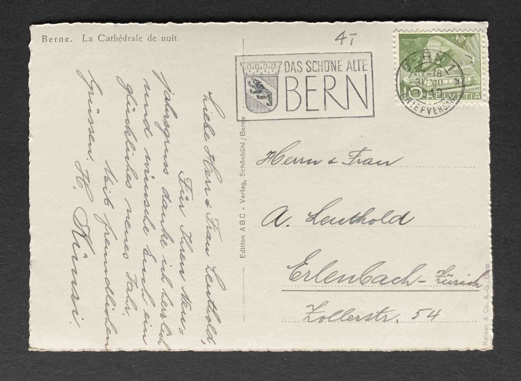 Cartoline postali: AK Berne La Cathedrale de nuit – Usato da Goldau venduto da artelier1 1