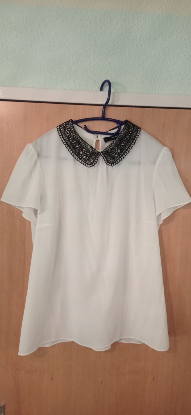 Hallhuber Camicette: Bluse, weiss, ärmellos, Krägli schwarz – Nuovo (secondo la descrizione) da Bremgarten venduto da gernekaufen1969 2