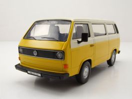 VW T3a Bus 1979-1985 gelb / creme          1:24 von Motormax