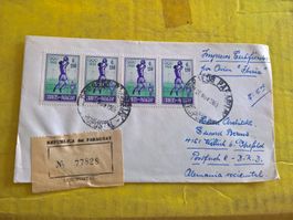 Olympia 1960 Marke, R-Brief  Paraguay  Deutschland, 1969