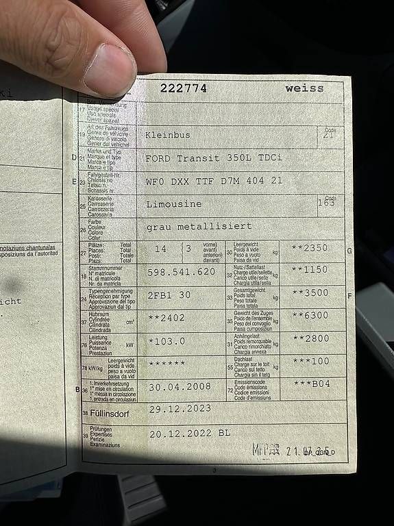 Veicoli commerciali: HINTERACHSE FORD TRANSIT 350L TDCi – Usato da Ormalingen venduto da RoWi1984