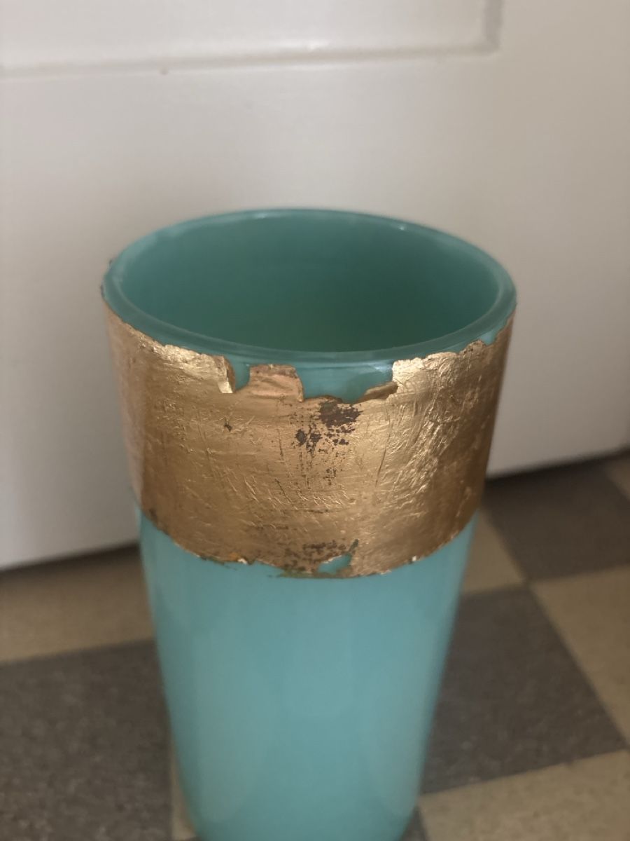 Vasen & Gefässe: Vase turkise mit Goldrand  – Gebraucht aus Basel von FannySt 3