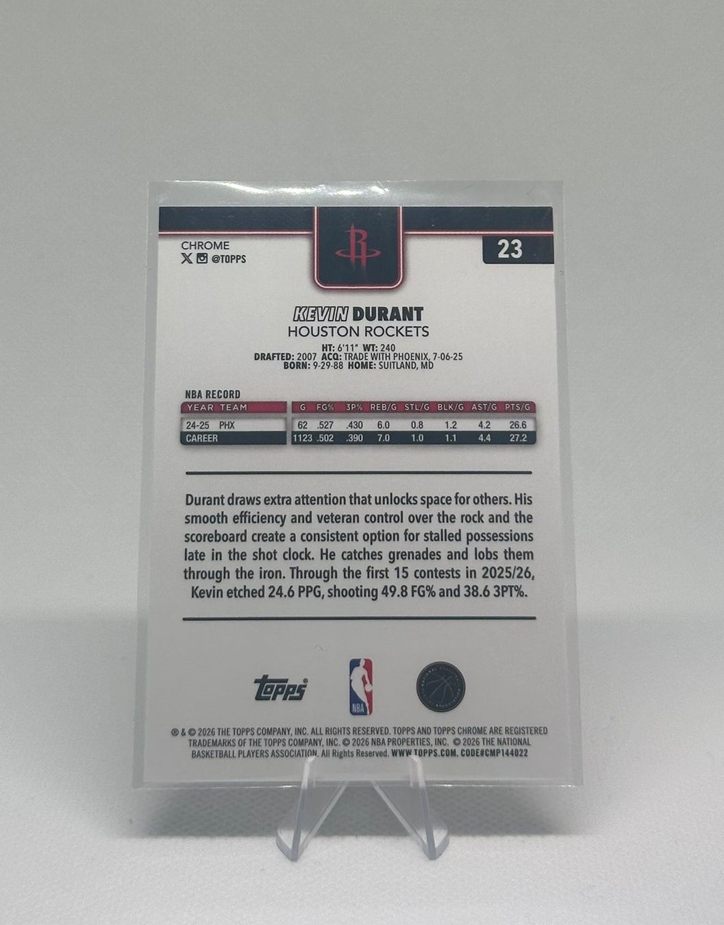 Topps Cartes à collectionner: Topps Chrome Update - Kevin Durant – D'occasion à Reichenburg par dialedincards 1
