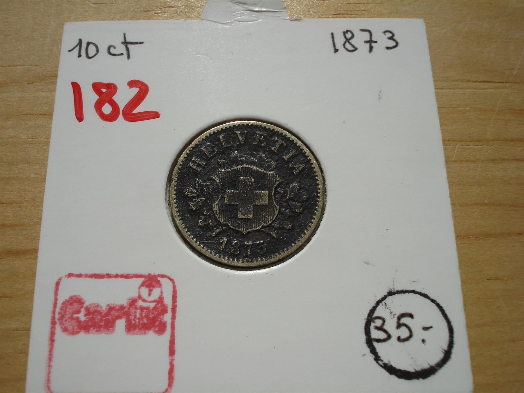 Tutti le monete: (182)  10 Rappen 1873 – Usato da Erlach venduto da Net-Coins