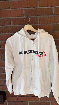 Quiksilver Hoodie mit Reissverschluss weiss neuwertig