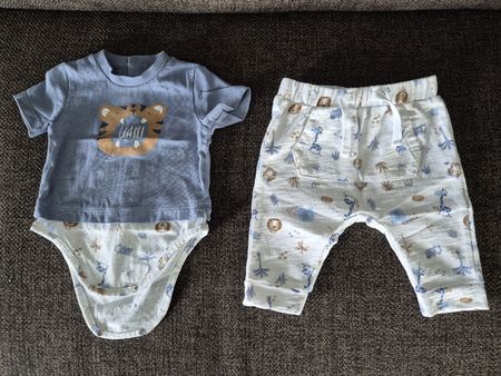 Baby summer set, bodysuit & trousers, 0-3 months