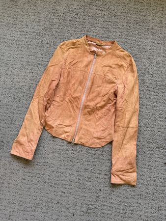 Veste en cuir MNG femme taille S couleur beige occasion