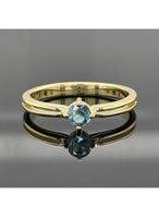 Ring 925 Silber vergoldet mit Kyanit petrolblau Gr.17 (53)
