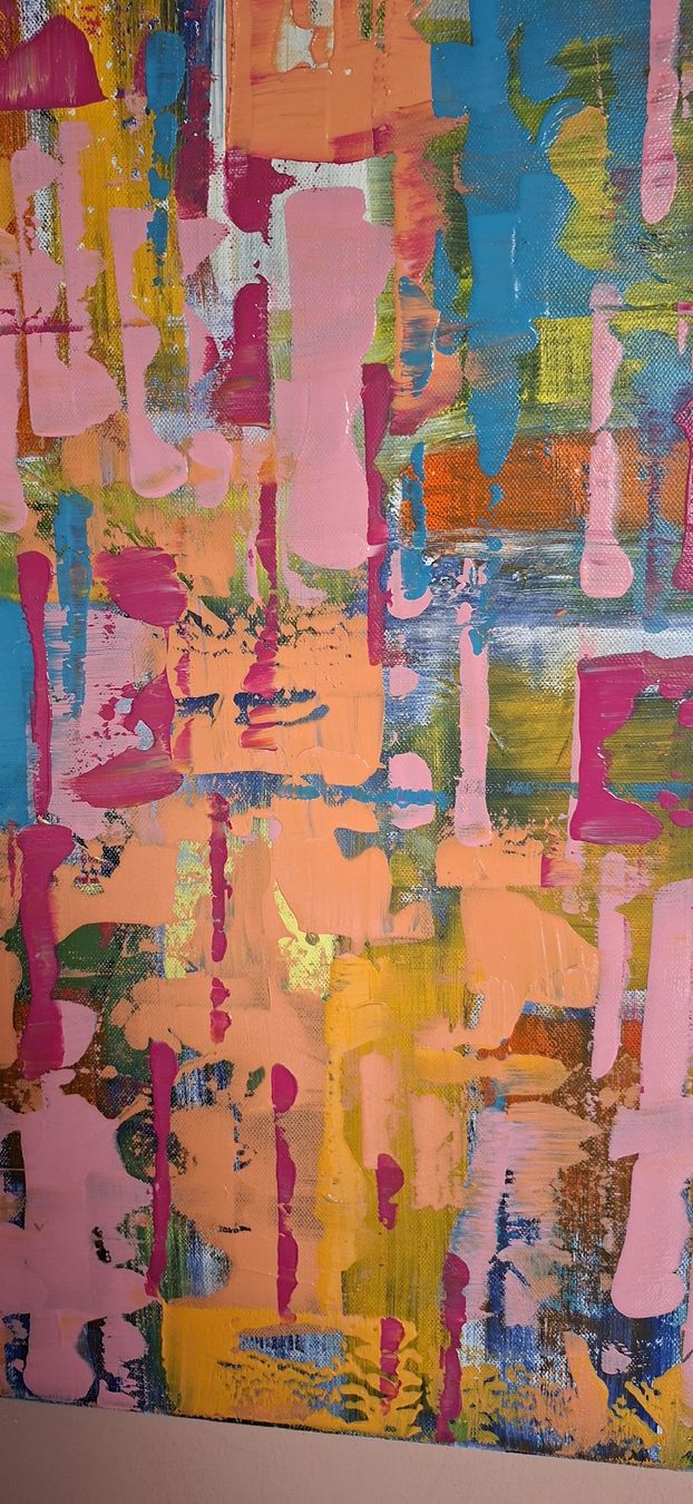 Dipinti: Gemälde, bunte Farben, Kunstwerk, handmade 57×75 – Nuovo (secondo la descrizione) da Riehen venduto da Steinbock1970 5
