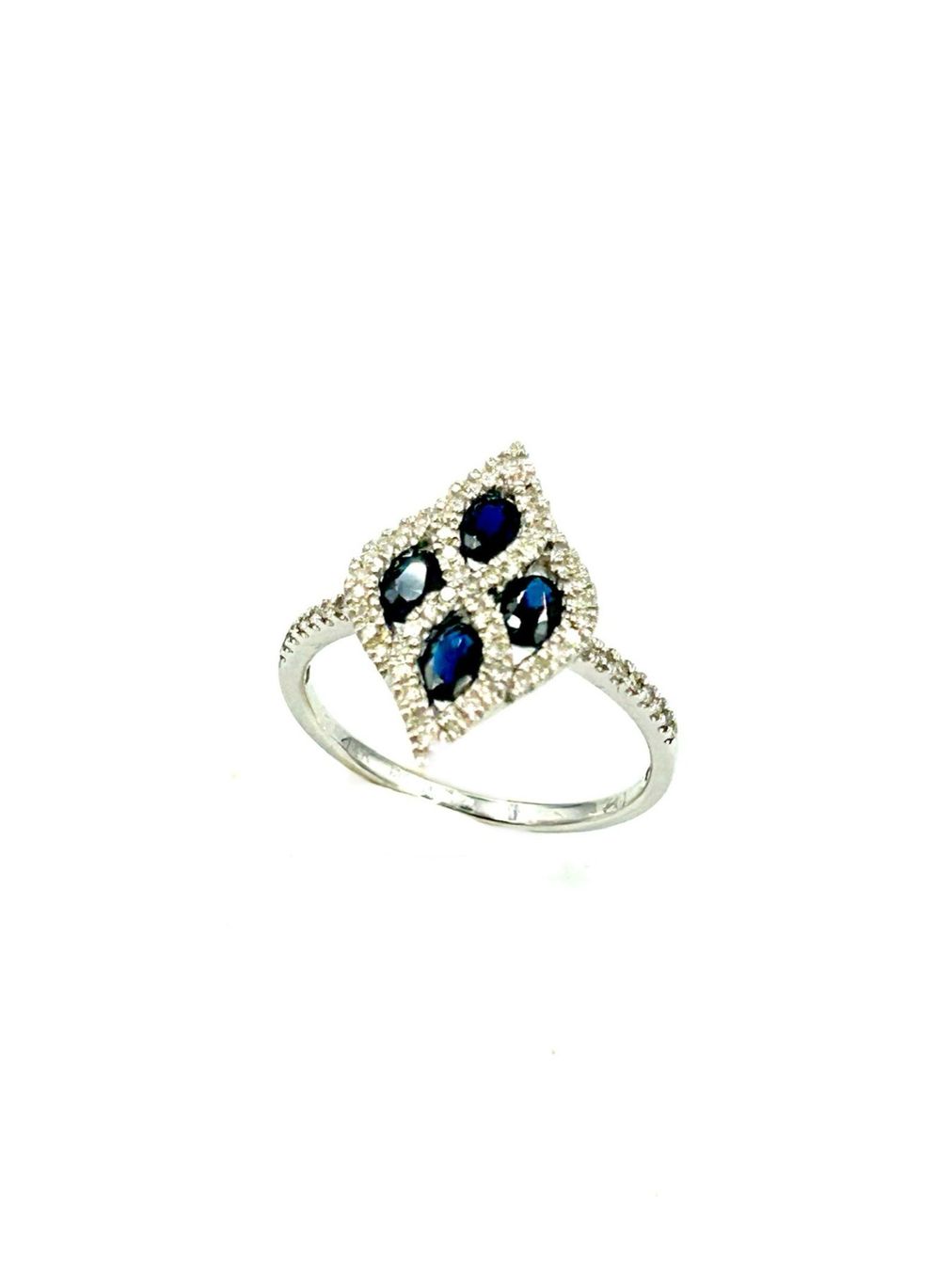 Anelli: Bague Or blanc 14K Saphir et diamants – Usato da Renens VD venduto da rom_v9jv 1