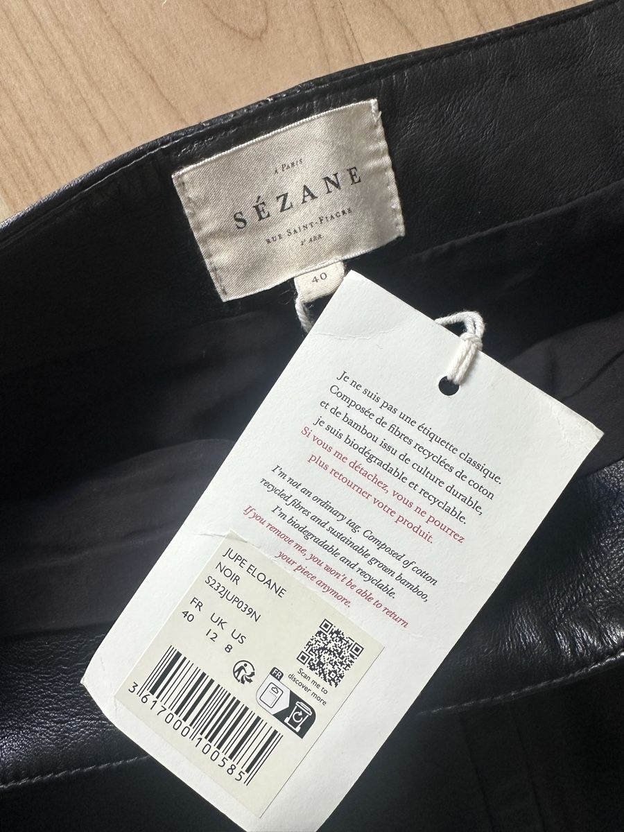 Sezane Röcke: Sézane Eloane Echtleder Rock schwarz – Neu und originalverpackt aus Zürich von TheaVMO 3