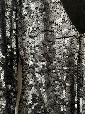 Kate Moss Topshop Pailletten Kleid Silber/Schwarz, Gr. 36 ✨