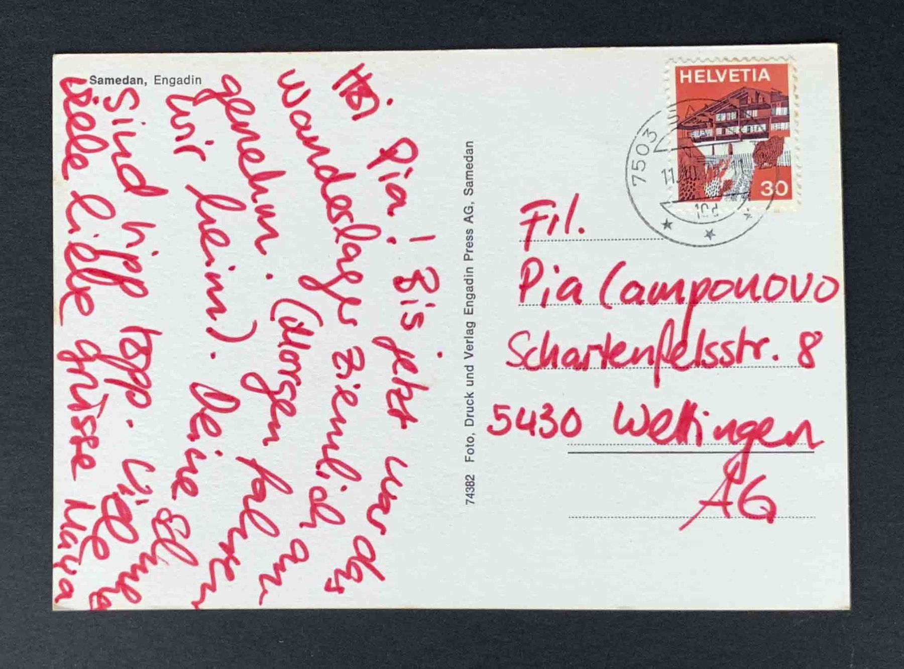 Cartoline postali: AK Samedan Engadin – Usato da Goldau venduto da artelier1 1