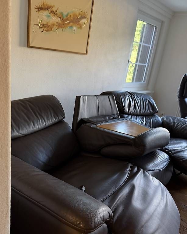 Sofas: Dunkles Sofa aus Echtleder mit verstellbaren Elementen – Gebraucht aus Wädenswil von nessannb 2