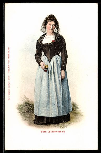 Cartes postales: Bern, Simmenthal, Schweizerin in Tracht – D'occasion à Berlin par bartko-reher