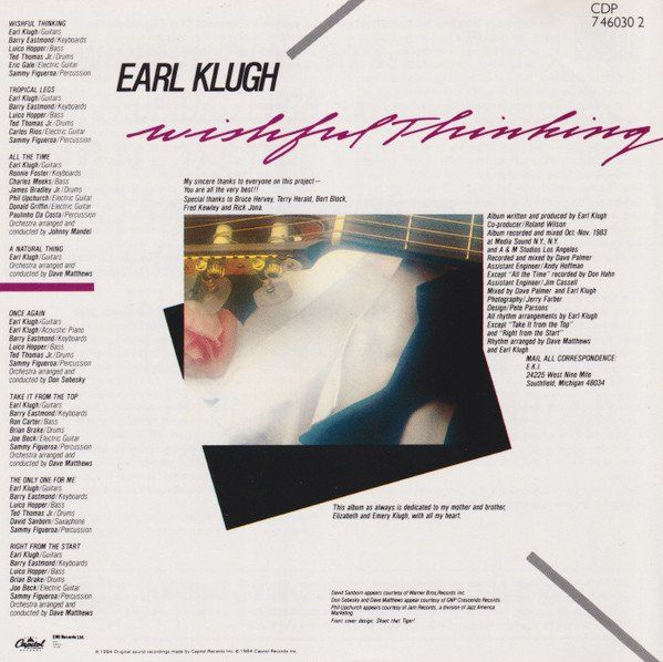 CD: Earl Klugh WISHFUL THINKING  David Sanborn Eric Gale Jazz CD – Usato da Kandergrund venduto da Sososo 3
