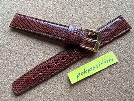 16mm Top Uhrenarmband, Leder, braun Eidechse, Uhrenband