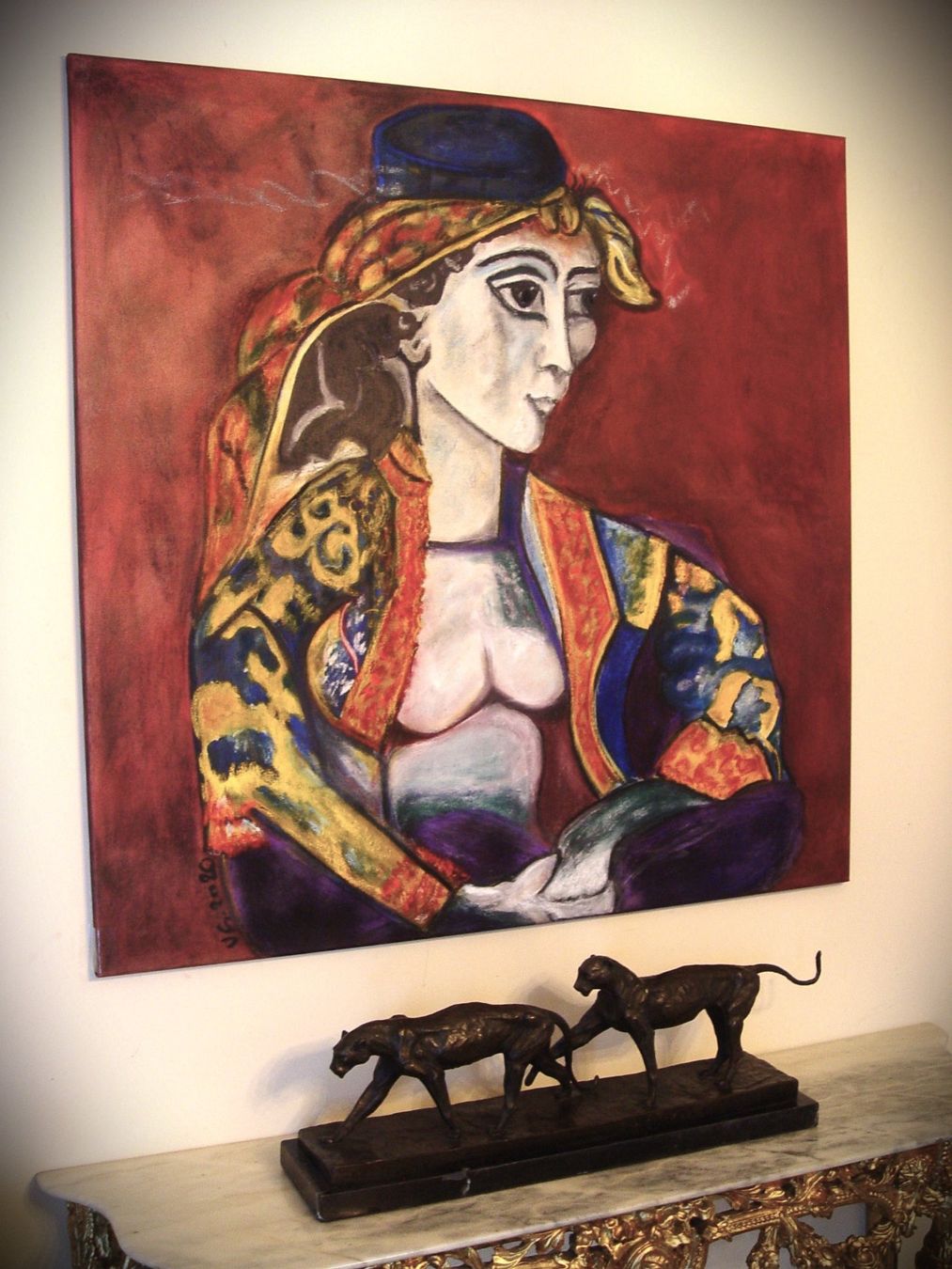 Dipinti: Grosses Gemälde n. Picasso – Usato da Rotkreuz venduto da Dobermann5 1