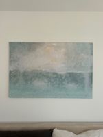 Abstraktes modernes Gemälde in Blau- und Grüntönen 80 x120cm