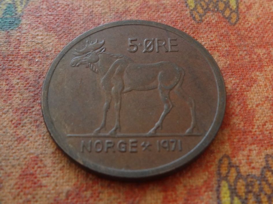 Toutes les monnaies: NORVEGE  5  ORE  1971 – D'occasion à Romanel-sur-Lausanne par Swift13