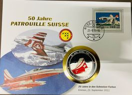 Patrouille Suisse  Numisbrief versilberte Medaille 2011