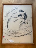 Original Studie Hund/ Mops von Edmund Georg Pielmann