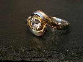 AKTION Gelb gold Ring massiv Stein Geschenk Modeschmuck 4.3