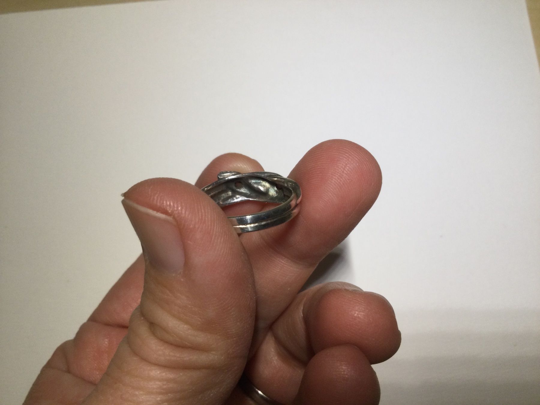 Anelli: Schöner Silber Schlang Ring mit zwei rote Steinen – Usato da Niederhasli venduto da YHHC 7